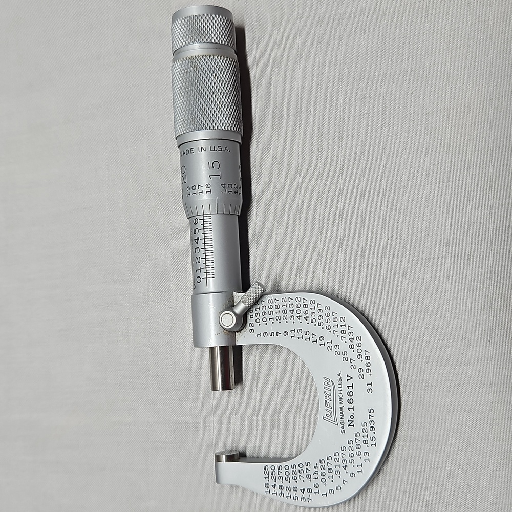 Lufkin No. 1661V 64ths Micrometer Machinist Tool - Picture 11 of 11